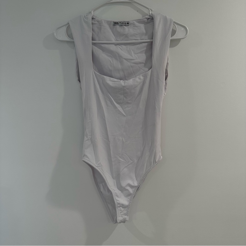 Zara Soft White Bodysuit Top